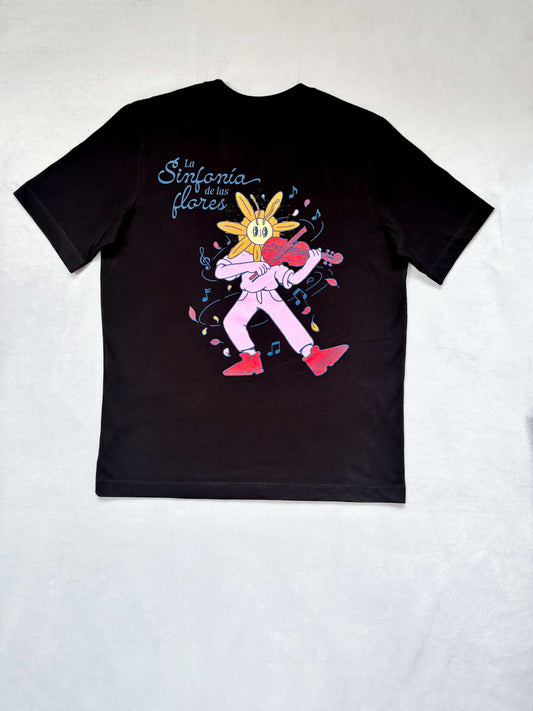 Camiseta camel flor tocando violín