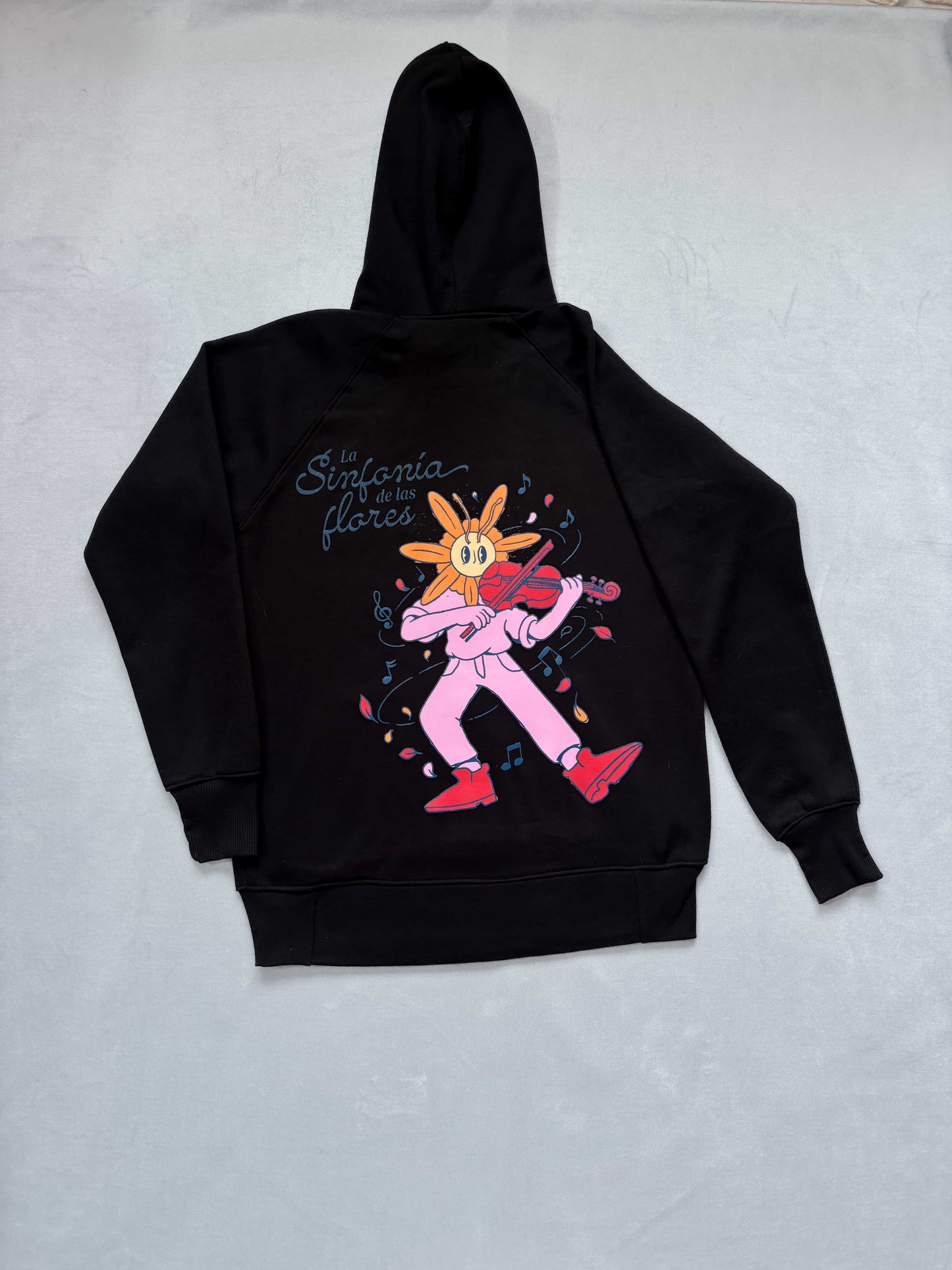 Hoodie negro flor violín